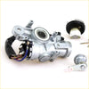Silver metal ignition switch assembly with wiring for ignition door fuel cap lock set toyota hilux 1983-1988 back view