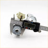 Silver metal car door lock cylinder with keyhole being measured by digital caliper for toyota hilux 4x4 surf lock set