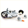 Silver metal ignition switch assembly with wiring for ignition door fuel tank lock set toyota hilux 4th gen back view