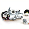 Silver metal ignition switch assembly with wiring for ignition door fuel tank lock set toyota hilux 79-83 backside view