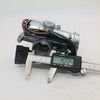 Silver metallic car door lock actuator with wiring and caliper measuring width for toyota hilux 1979-1983