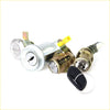 Set of three chrome and brass ignition door lock fuel lid cylinders with matching keys for toyota hilux 5th gen 4runner