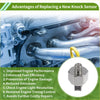 Silver metallic ignition knock detonation sensor with hexagonal body and threaded end for toyota land cruiser fzj80