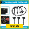 Black ignition lead and coil pack kit with durable rubber coated wires and plastic connectors by kren bits for landcruiser prado 5vz fe
