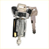 Silver ignition lock cylinder with two matching keys one on keyring and one with engraved markings for ford trucks