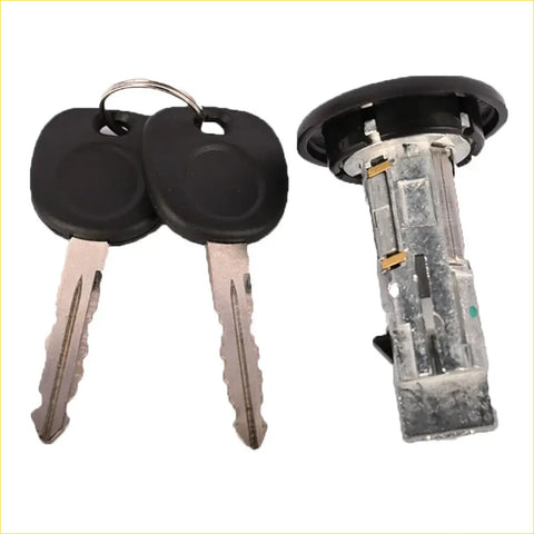 Black plastic key fob keys with silver blades and matching black ignition lock cylinder for gm silverado tahoe 2001-2006