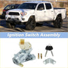 Silver metallic ignition lock cylinder with beige plastic parts and 2 matching keys for toyota tacoma 2005-2015