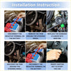 Blue and red car battery with orange terminal caps paired with ignition lock cylinder with 2 keys for toyota tacoma