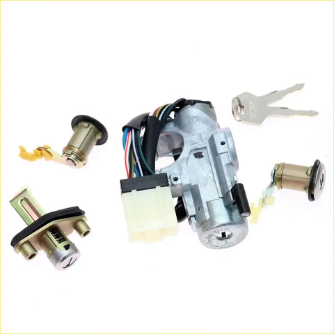 Silver automotive ignition switch assembly with attached wiring for nissan sentra b13 sunny 1990-1994