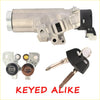 Silver metallic ignition switch door lock cylinder with black plastic connector and keys for gm colorado canyon 2004-2012