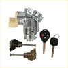 Silver metal ignition switch door lock cylinder with beige plastic part and two keys for toyota hilux 2005 to 2012