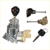 Black remote key fob with red button and silver ignition switch door lock cylinder for toyota hilux 2005 to 2012