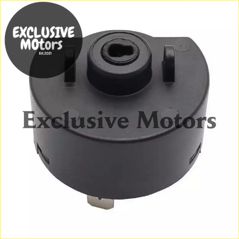 Black plastic ignition switch for holden commodore vn vp vq vr vs with central keyhole and metallic terminals back view