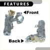 Silver metallic ignition switch lock cylinder assembly with beige plastic connector for toyota rav4 1998-2000 backside view