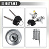 Silver ignition switch lock cylinder set with black key fobs and matching keys for toyota tacoma 1995-2004