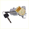 Silver ignition switch lock cylinder with black key and beige connector housing for toyota tundra 2007 to 2020