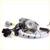 Gray ignition switch and lock set for mazda b-series with start engraving and multicolored wires wrapped in translucent tubing