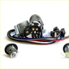 Gray plastic and metal car keyless entry remote with colorful wires for ignition switch and locks on mazda b series bravo