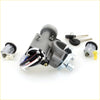 Gray automotive ignition switch assembly with exposed wiring and metal connectors for mazda bongo door lock set back side