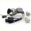 Silver ignition switch assembly with black key and wiring harness for mazda bongo e-series 1999-2007 back view