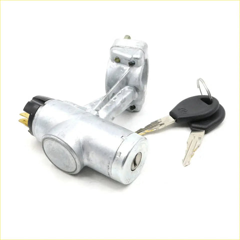 Silver metal ignition switch with black plastic parts and two keys for nissan datsun laurel c30 c31 c130 c230