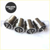 Four polished chrome diesel fuel injectors with engraved markings for mitsubishi shogun injector nozzle set