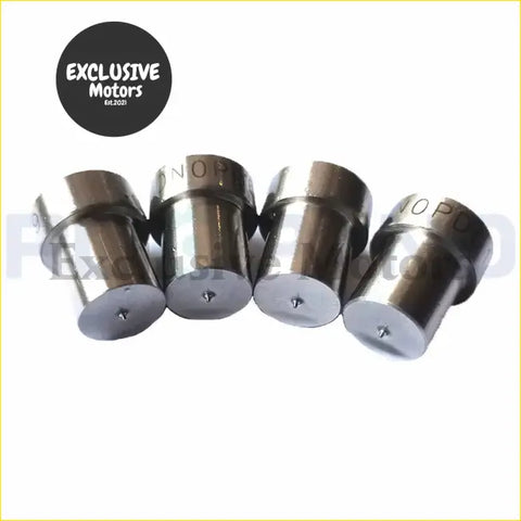 Four metallic chrome diesel fuel injectors with engraved nop markings for toyota land cruiser bundera prado j9 hardtop