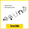 Set of five silver metallic automotive clips with loops and hooks for injector washer seal fit toyota hilux kun26 hiace land
