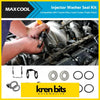 Maxcool injector washer seal kit with black rubber o-rings and metal washers for toyota hilux kun26 hiace engines