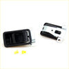 Black plastic inner door handle with metallic bracket for left or right side fits toyota hilux 1978-1983 back view