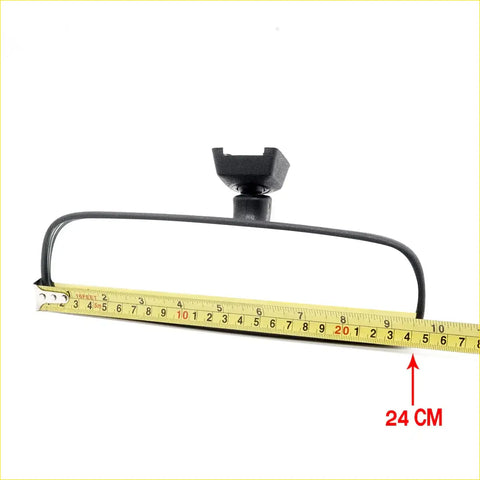Black plastic inner rearview mirror mount with adjustable head 24 cm for toyota hilux 2005-2015 shown from back