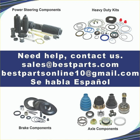 Black rubber power steering boot with metallic fittings and yellowish shaft inner tie rod end for chevrolet truck