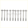Set of ten silver metal engine bolts with hex heads for intake manifold ram 1500 2500 3500 2011 to 2018