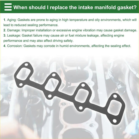 Black rubber intake manifold gasket with four rectangular openings and bolt holes for toyota hiace iv van 1989-2004