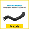 Black rubber intercooler cold side hose with metallic clamps suitable for ford ranger px mazda bt50