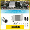 Silver metallic intercooler kit with ribbed core and piping for nissan gu y61 3.0l crd zd30 diesel common rail use