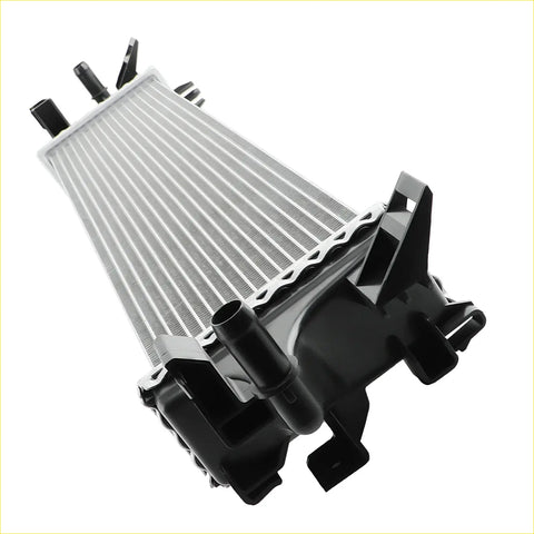 Silver aluminum intercooler turbo cooler with black plastic brackets for ford escape 1.5t 2017-2019 front view
