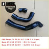 Set of three glossy black silicone intercooler turbo hoses for ford ranger and mazda bt-50 diesel engines