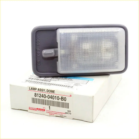 Gray plastic interior dome light for toyota hilux surf 1997-2005 with clear textured lens and on off door switch