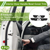 Black carbon fiber interior door handle bowl cover trim for toyota land cruiser 250 shown from the back side
