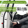 Black plastic interior door handle bowl cover trim for toyota rav4 2019-2024 shown from the back side