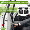 Black plastic interior door handle bowl cover trim for toyota sienna 2021-2024 shown from the back side