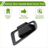 Black carbon fiber interior door handle bowl cover trim for toyota sienna 2021-2024 shown from back side