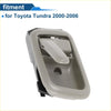 Beige plastic interior door handle for toyota tundra 2000-2006 shown from the back side