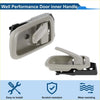 Gray plastic interior door handle with black mount bracket for toyota tundra 2000-2006 beige back side view