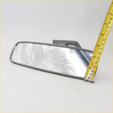 Gray metallic interior rear view mirror with rectangular reflective surface and bracket for toyota hilux ute 1988-1997