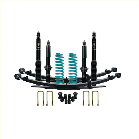Black and teal coilover suspension kit with shock absorbers and springs for isuzu dmax mid 2020 on dobinsons lift kit