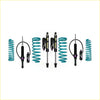 Teal coilover suspension kit for isuzu mu-x ucs85 with black shock absorbers and purple accents dobinsons monotube remote