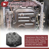 Black octagonal k110 transmission filter for toyota rav4 2013-2016 with cutouts and mounting holes for fluid filtration
