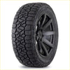 Black rubber kenDA klever at2 tire 275/55 r20 with aggressive tread on black alloy wheel and kevlar sidewall embossing